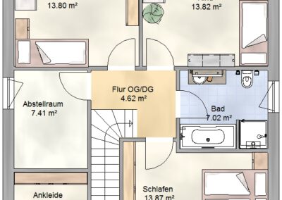 Stadthaus SH 137 Dachgeschoss Wasserfarb