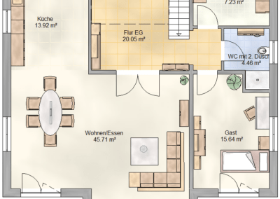 Massivhaus Spree FH 203 Grundriss EG