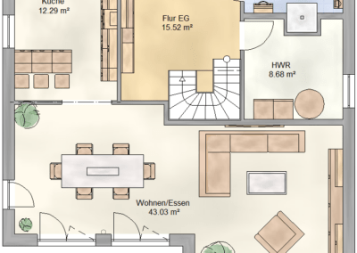 Massivhaus Spree SH 164 Grundriss EG