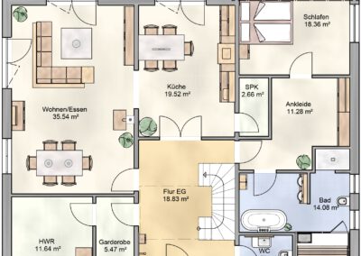 Massivhaus Spree SH 216 Grundriss EG