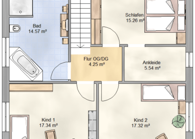 Massivhaus Spree SH 152 Grundriss OG