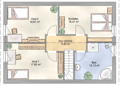 Massivhaus Spree FH 140 Grundriss EG